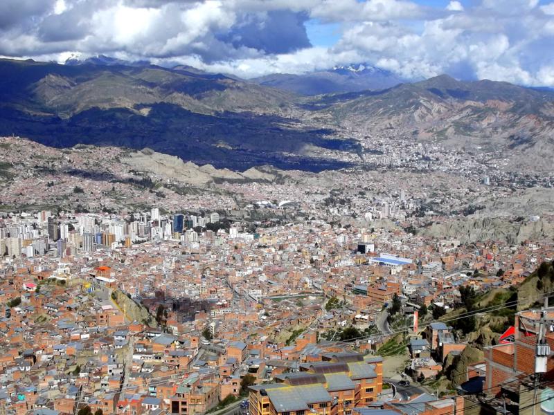 Blick auf La Paz, die größte Stadt in Bolivien