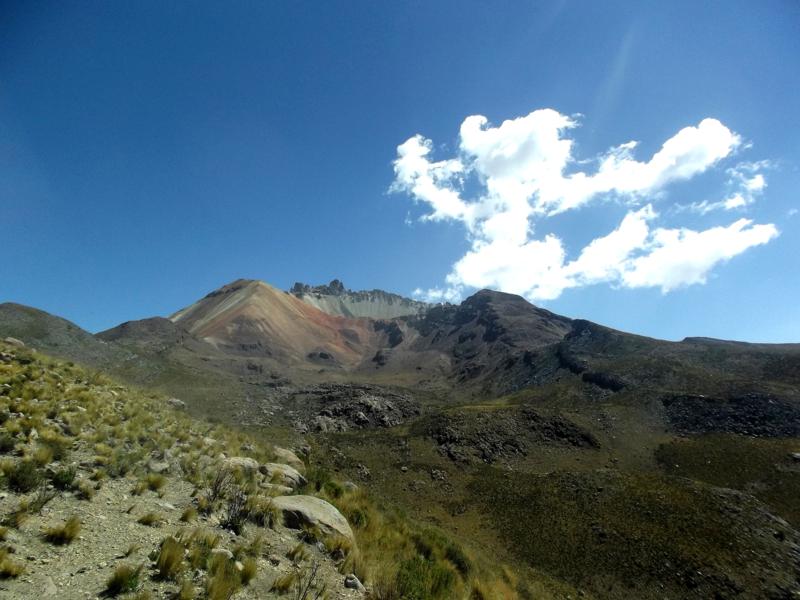 Aufstieg auf den Vulkan Tunupa im Westen der Salar de Uyuni
