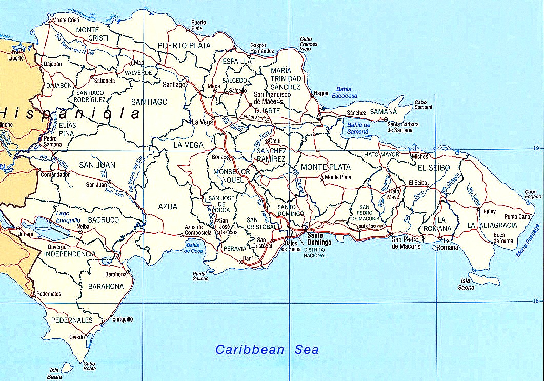 Landkarte der Dominikanischen Republik