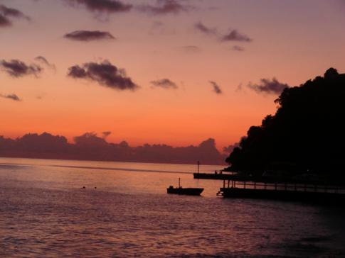 Sonnenuntergang nach dem Hash an der Grand Mal Bay in Grenada