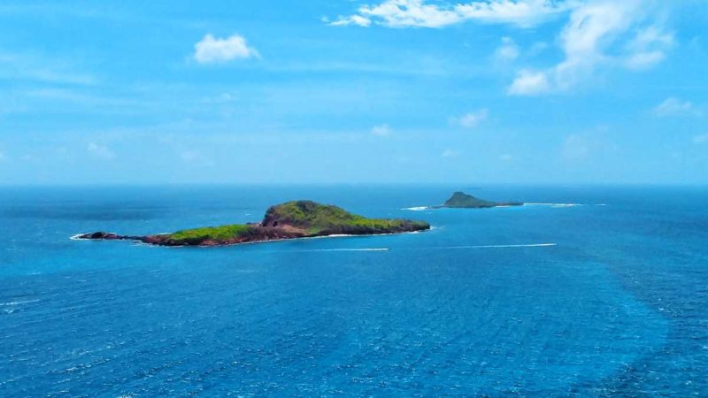 Ausblick von Sugarloaf Island auf die umliegenden Inseln Grenadas