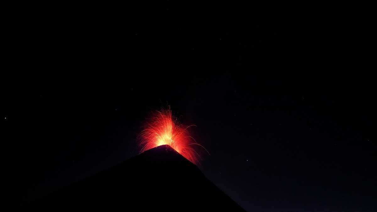 Der beeindruckende Fuego-Vulkan im Zuge der Acatenango-Wanderung