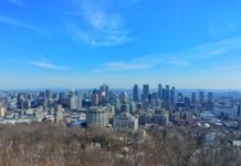 Spektakulärer Blick auf Montreals Skyline vom Parc du Mont Royal