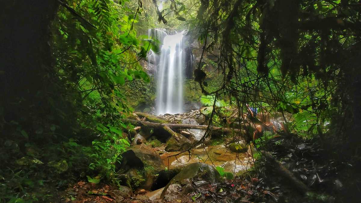 Wanderung in Boquete in den Bergen von Panama zum Lost Waterfalls Trail