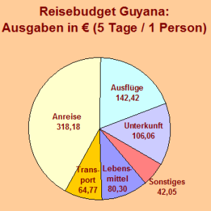 Übersicht über die Ausgaben während meiner Reise durch Guyana