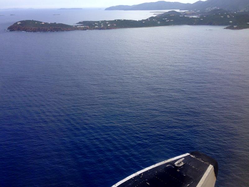 Auf dem Weg mit dem Wasserflugzeug von St. Croix nach St. Thomas