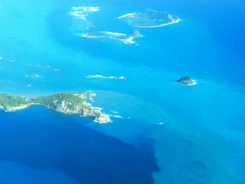 Fantastische Ausblick während des Fluges mit SVG Air von Carriacou nach Grenada